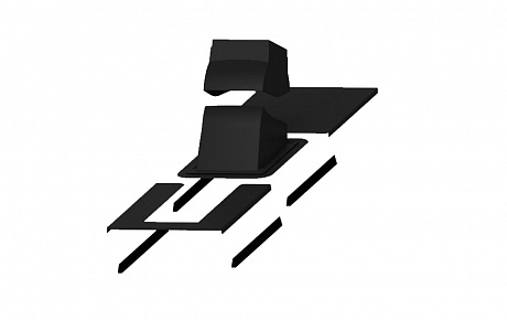Проходной элемент VILPE PIIPPU MODULAR квадратный + окантовка, черный