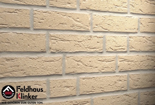 Фасадная плитка ручной формовки Feldhaus Klinker R691 sintra perla, 215*65*14мм
